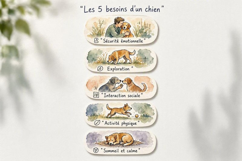 5 besoins du chien infographie
