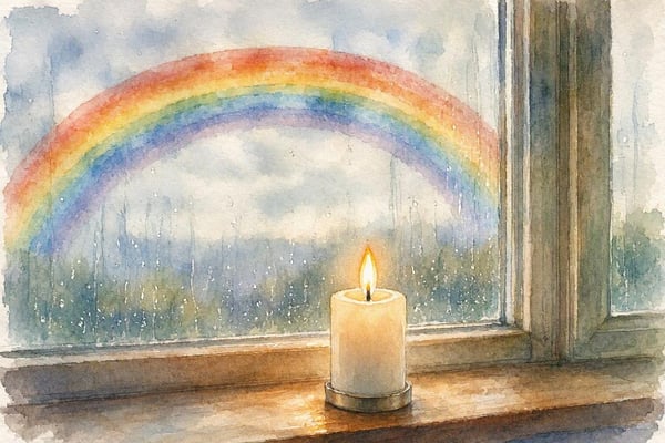Arc en cielbougie