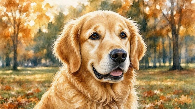 Automne portrait golden retriever