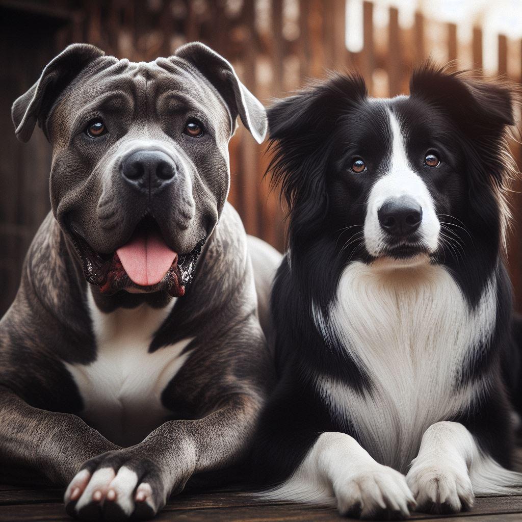 Cane corso et border collie