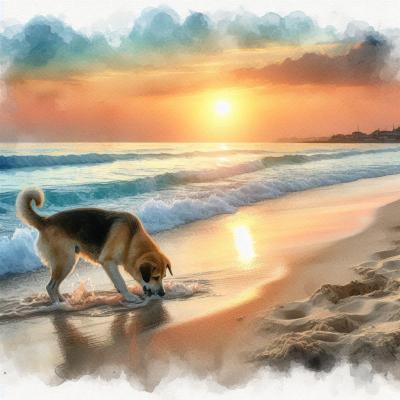 Chien plage