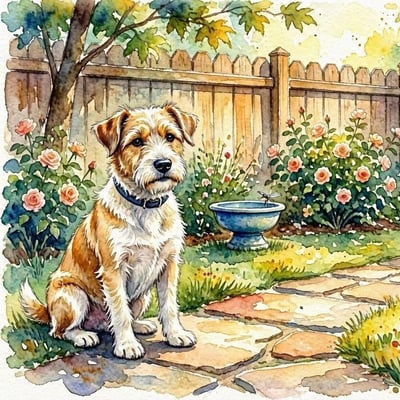 Chien terrier et chat