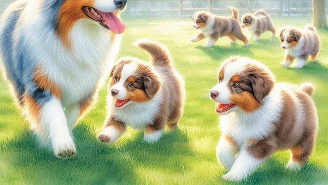 Chiot et leur mere