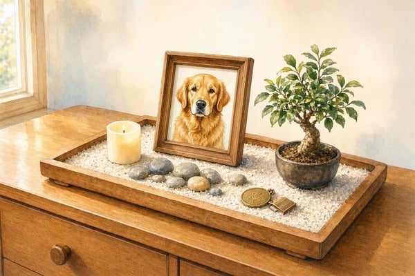 Mini jardin zen medaille chien
