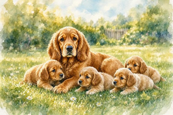 Portee chiots golden cocker