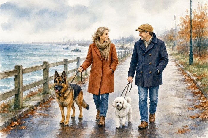Promenade automne en bord de mer