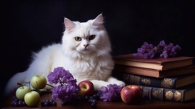 Tableau au chat blanc